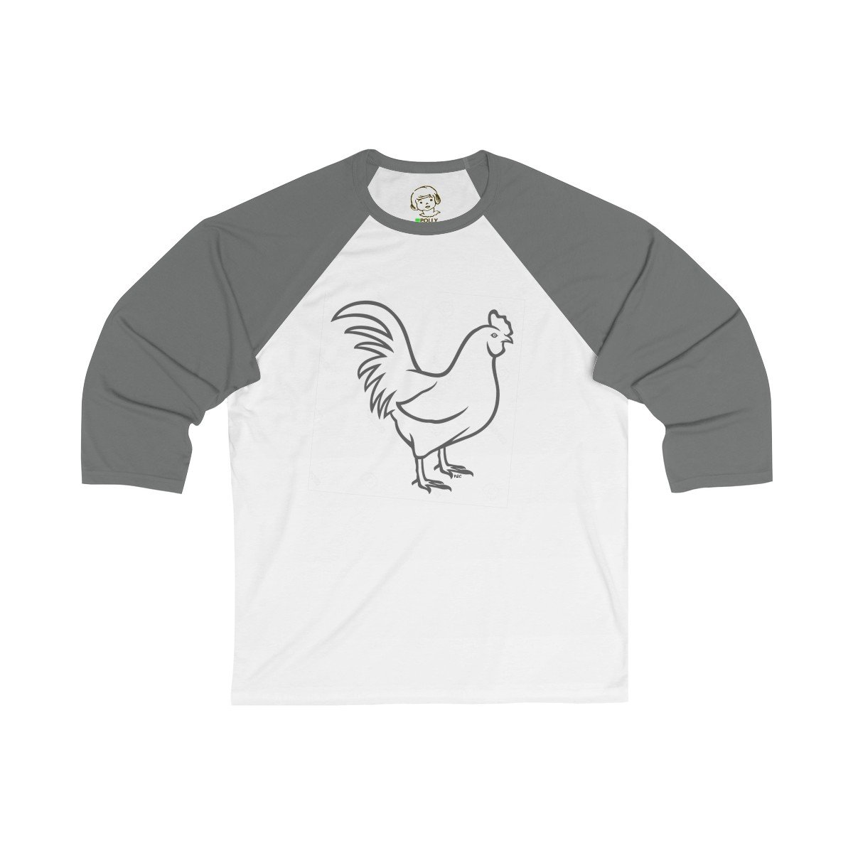 The Black Cock - Unisex 3/4 Sleeve Baseball Tee , Long-sleeve , Polly & Crackers Apparel